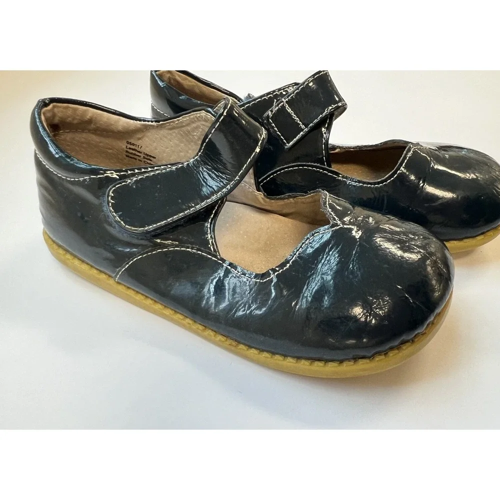 12 Girls Livie & Luca Patent Leather Astrid Mary Janes Midnight Blue Hook Loop